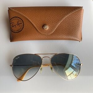 Ray Ban women’s aviator RB 3025 blue gradient